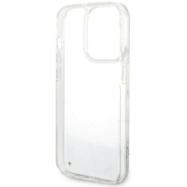 Guess Mobilskal till iPhone 14 Pro Liquid Glitter Marble - Vit Vit
