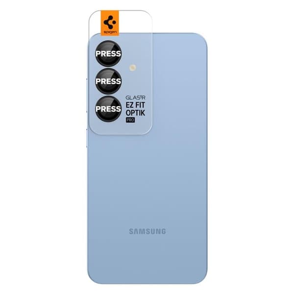 Spigen [2-Pack] Galaxy S25 Kameralinsskydd Härdat glas EZ Fit Black