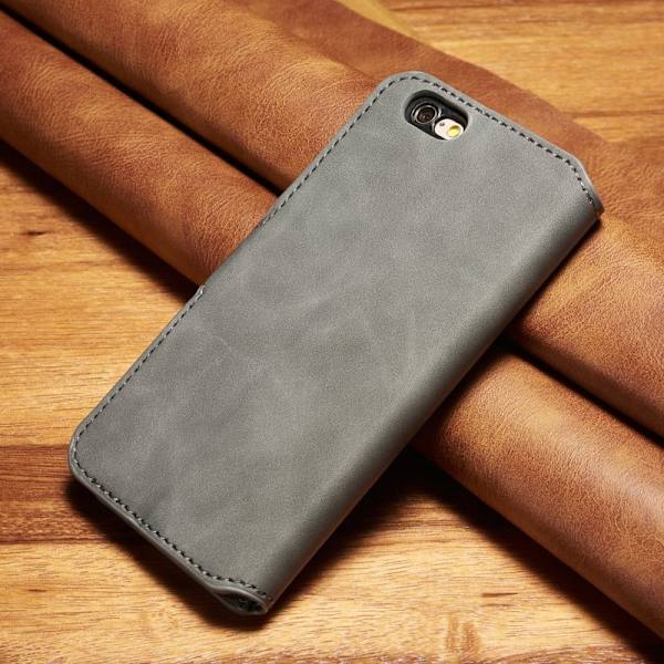 DG.MING Retro Plånboksfodral Konstläder för iPhone 6s/6 - Grå