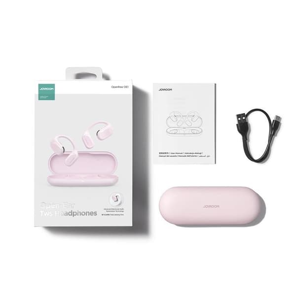 Joyroom Openfree Trådlösa On-Ear Hörlurar - Rosa Rosa