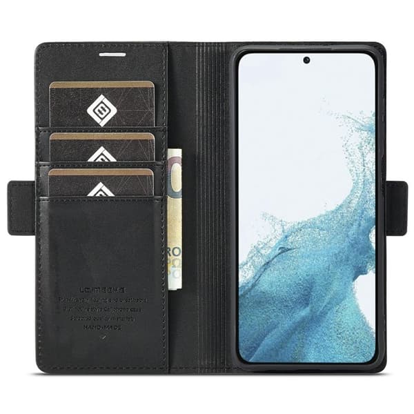 LC.IMEEKE Samsung Galaxy S23 FE Konstläder Plånboksfodral Magnetisk - Svart