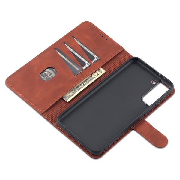 AZNS Samsung Galaxy S24+ Plånboksfodral Shockproof Konstläder - Röd