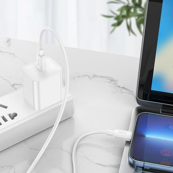 HOCO USB-C till Lightning Kabel 20W 1m PD 2.4A X96 - Vit Vit