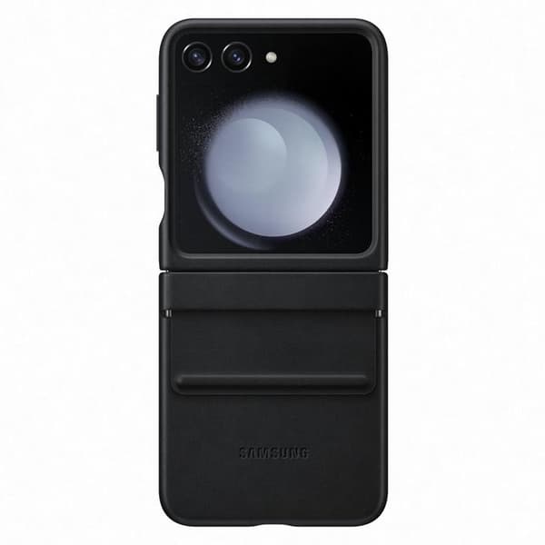 Samsung Galaxy Z Flip 5 Mobilskal Økologisk Læder - Sort Svart
