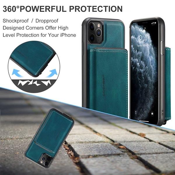 JEEHOOD iPhone 11 Pro Konstläder Plånboksfodral Magnetisk Blå 5.8 tum