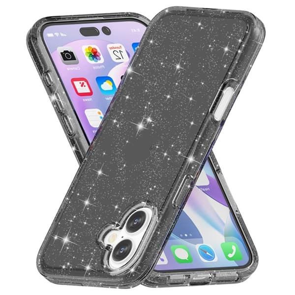 AMORUS Mobilskal till iPhone 17 Shockproof - Glitter Svart Svart