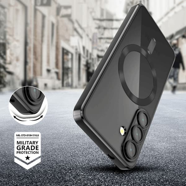 Tech-Protect telefontaske til Galaxy A56 5G Magsafe Magflex - skinnende sort Svart