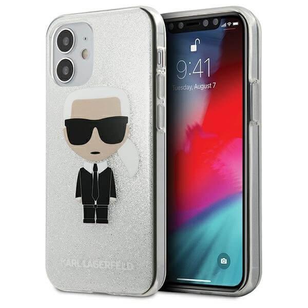Karl Lagerfeld iPhone 12 Mini Skal Ikonik Karl Glitter - Silver Silver