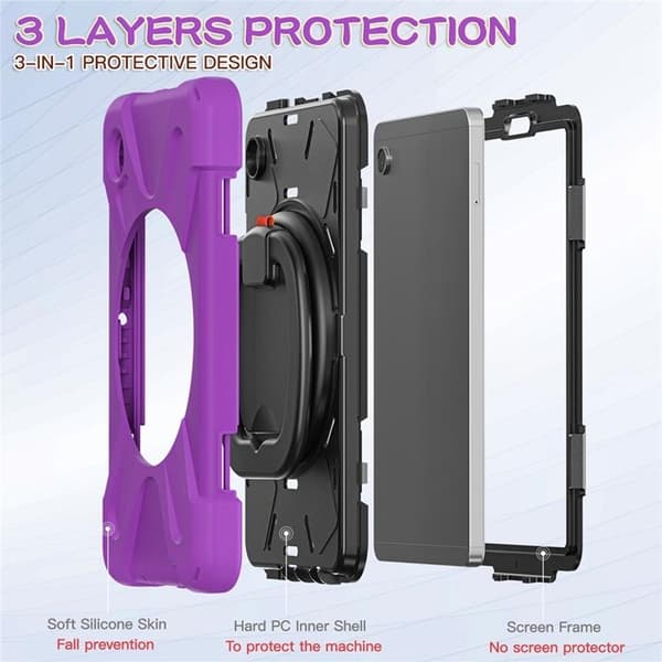 Mobilskal till Galaxy Tab A9 Kickstand Handle Grip - Lila Lila
