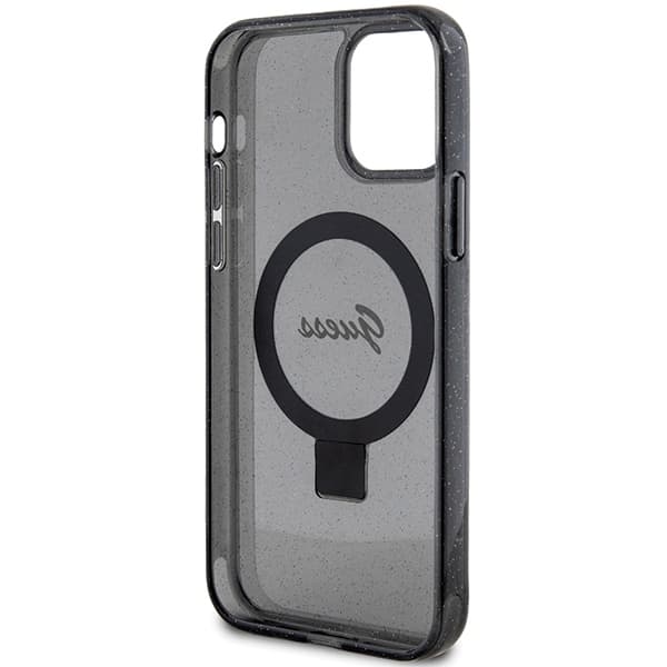 Guess Mobilskal till iPhone 12/12 Pro MagSafe Ring Stand Script Glitter