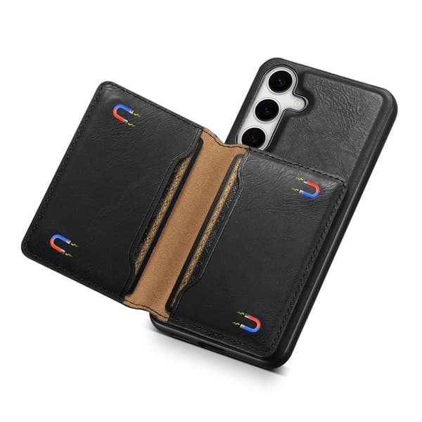 DENIOR Samsung Galaxy S24 Plus Plånboksfodral Magnetisk Skyddsväska - Svart