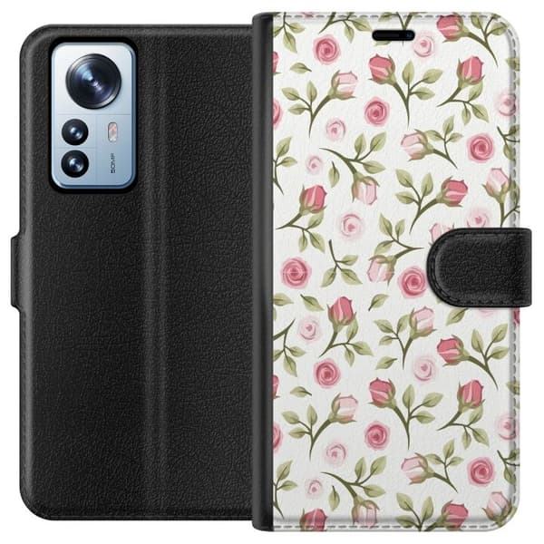 Plånboksfodral till Xiaomi 12 Pro med Blommigt