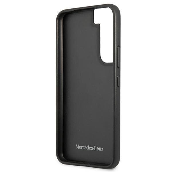 Mercedes Læder Stars Pattern Skal Galaxy S22 Plus - Sort Black