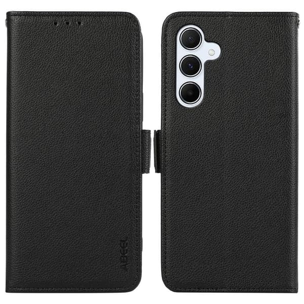 ABEEL Samsung Galaxy S25+/S24+ Plånboksfodral RFID-Skydd Konstläder Svart