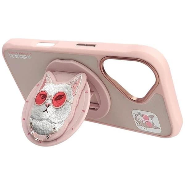 Nimmy Mobilskal till iPhone 16 MagSafe Glasses Cool Cat - Rosa Rosa