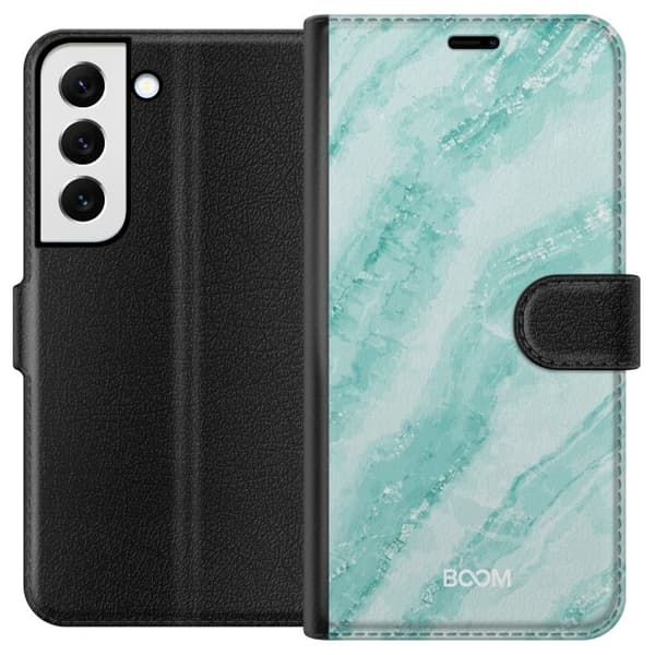 Lompakkokotelo Samsung Galaxy S22 5G:lle, Mint Marble -kuosilla