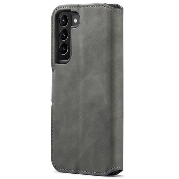 DG.MING Plånboksfodral Konstläder Skyddande Ställ för Samsung Galaxy S22+ Grå