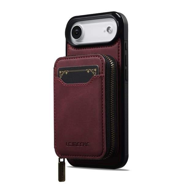 LC.IMEEKE L6 iPhone Air Plånboksfodral Magnetiskt - Röd Konstläder