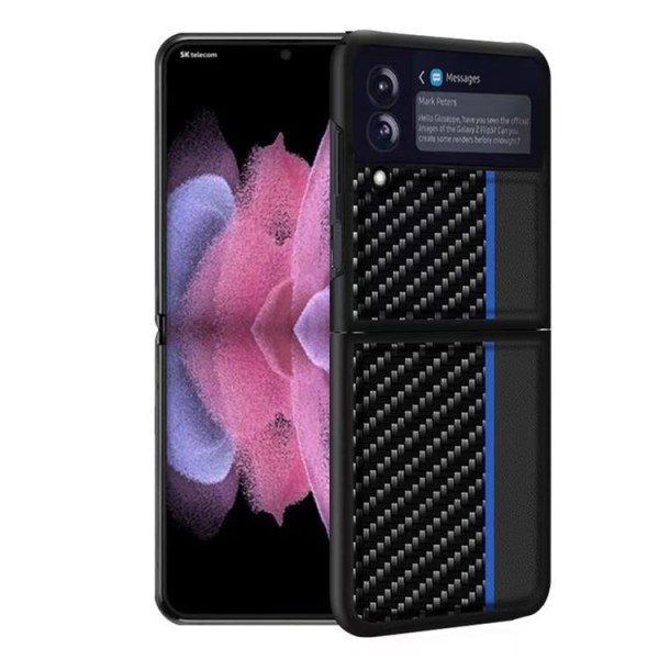 Galaxy Z Flip 4 Shell Carbon PC - Mørkeblå
