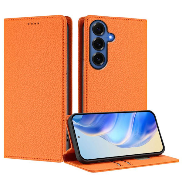 Plånboksfodral för Samsung Galaxy S26 Plus RFID Blocking Konstläder - Orange