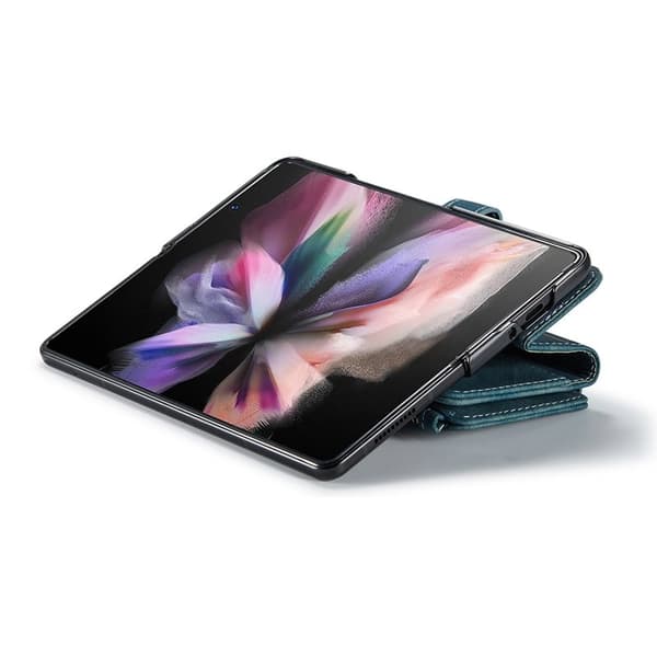 CASEME Konstläder Plånboksfodral för Samsung Galaxy Z Fold3 5G - Blå