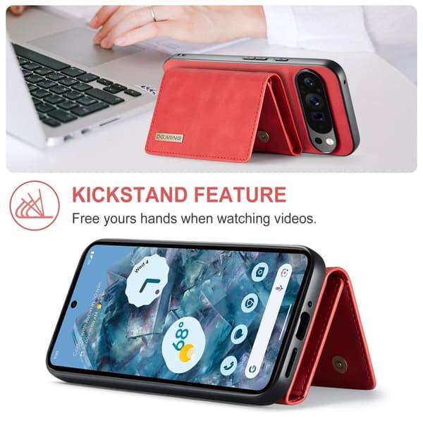 DG.MING M1 Series Mobilskal till Google Pixel 9 Pro XL Kickstand Röd