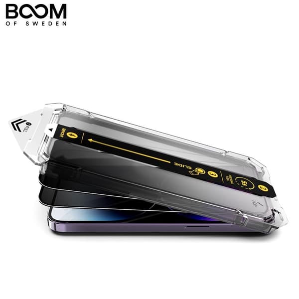 BOOM iPhone 12 Pro Privacy Härdat Glas Skärmskydd - 2 Pack Svart