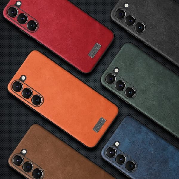 SULADA Mobilskal till Galaxy S24 PU Läder TPU PC Bakcover Svart