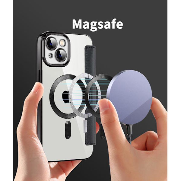 iPhone 14 Plus Magsafe Plånboksfodral RFID Flip - Sapphire