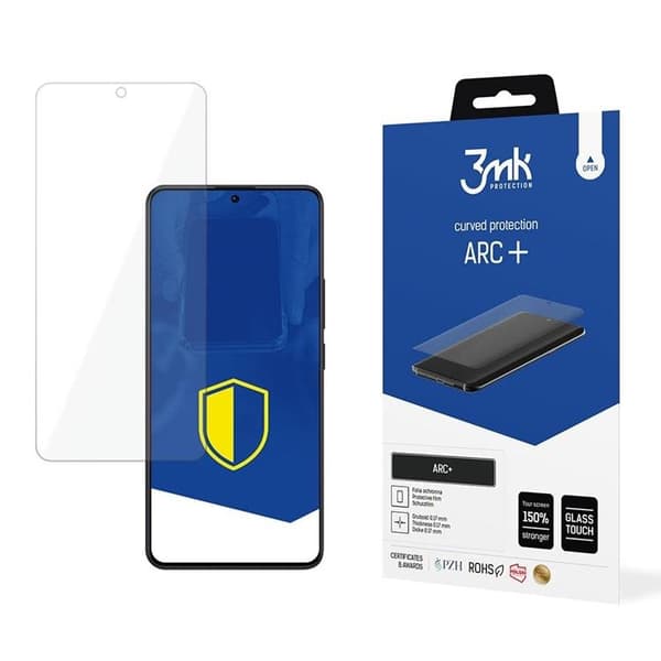 3MK Xiaomi Redmi Note 13 Pro 5G Näytönsuoja Arc Plus - Kirkas Transparent