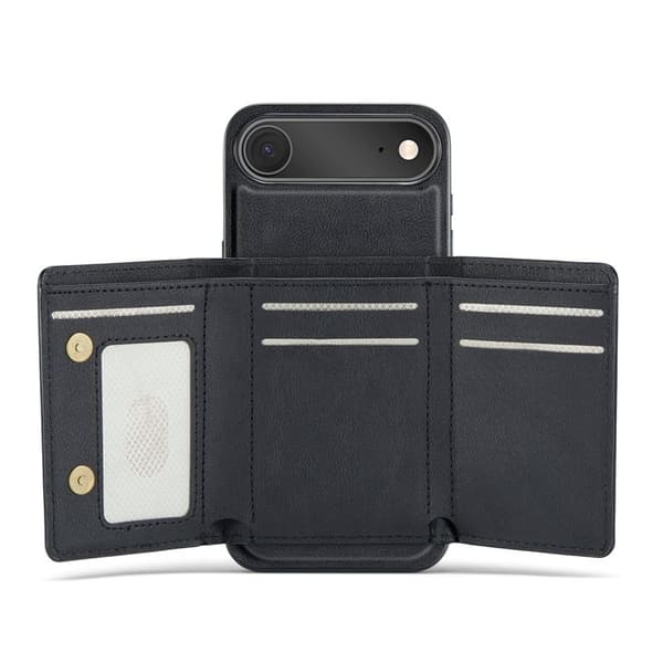 FIERRE SHANN FS030 iPhone Air Plånboksfodral Konstläder - Svart