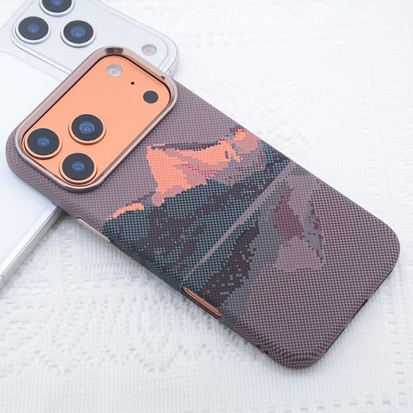 Mobilskal till iPhone 17 Pro Max MagSafe Carbon Fiber - Guld Berg Guld