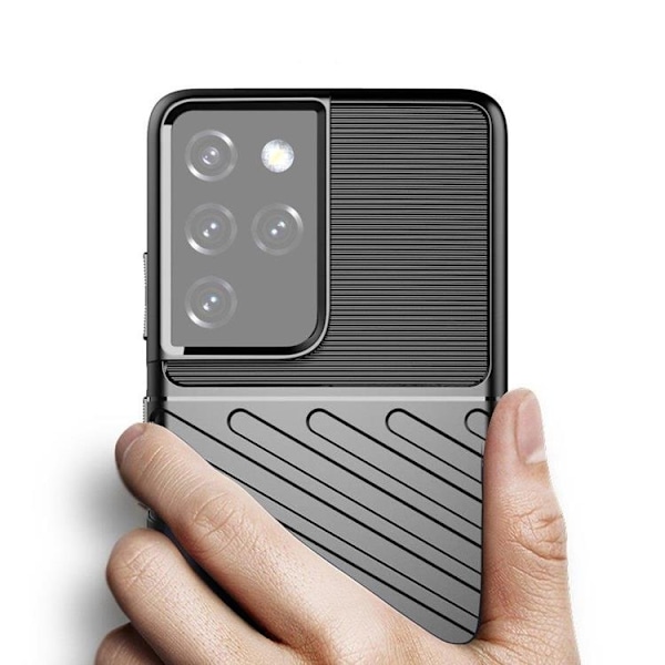 Thunder Flexibel Armored Skal Galaxy S22 Ultra - Svart Svart