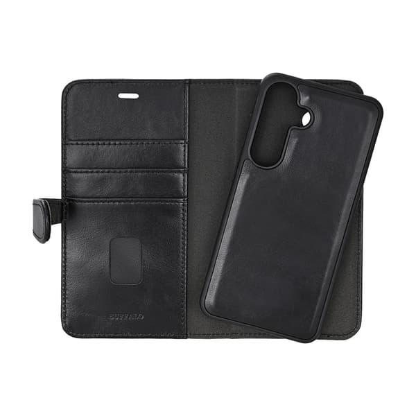 Buffalo Galaxy S25 Plånboksfodral Läder 3 Kort 2in1 - Svart Black