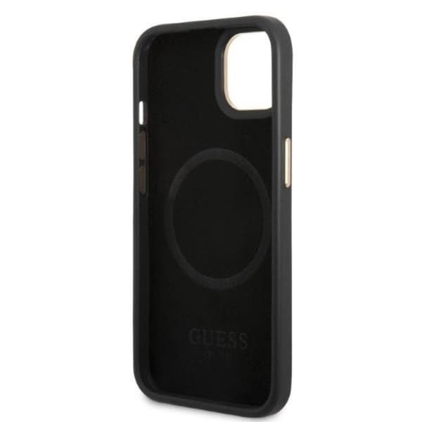 Guess iPhone 13 Mobilskal Magsafe Peony Logo Plate - Sort Black