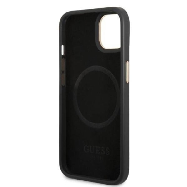 Guess iPhone 13 Mobilskal Magsafe Peony Logo Plate - Svart Svart