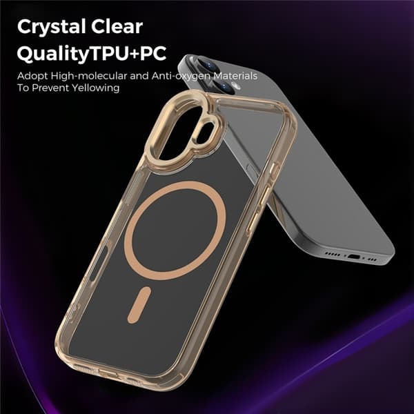 Mobilskal till iPhone 17 MagSafe TPU+PC Transparent - Guld Guld