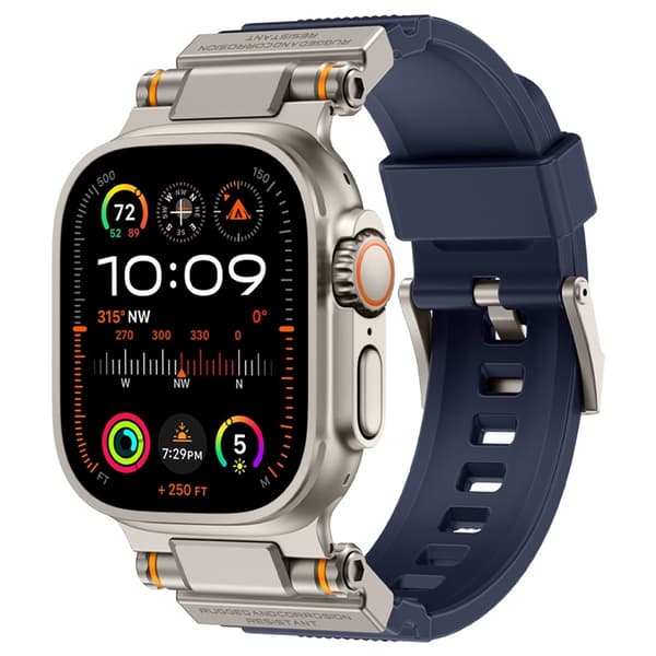 Apple Watch 42/44/45/46/49mm Armband Silikon - Blå Blå