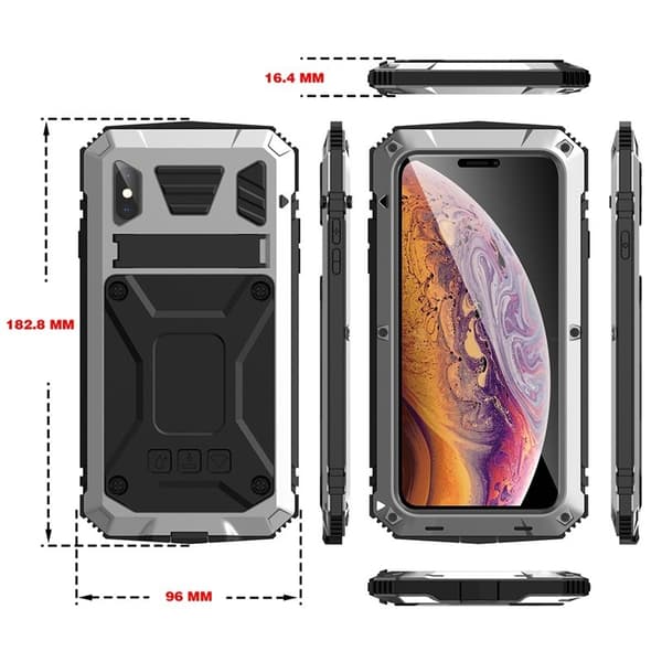 R-JUST Mobilskal till iPhone XS Max Hybrid Silver Drop-proof Waterproof
