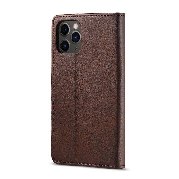 LC.IMEEKE iPhone 12 Plånboksfodral Konstläder - Brun