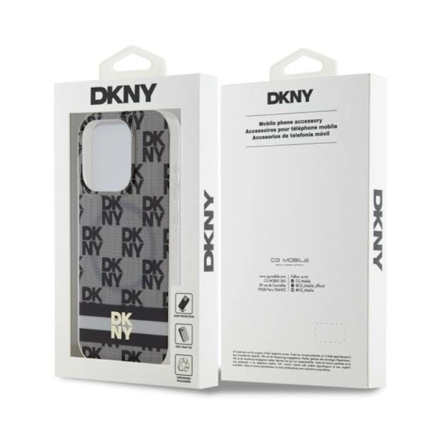 DKNY iPhone 15 Pro Max Mobilskal Magsafe IML Checkered Mono Svart