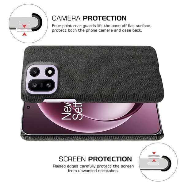 Mobilskal till OnePlus 15 5G Cloth Texture Anti-Scratch Svart