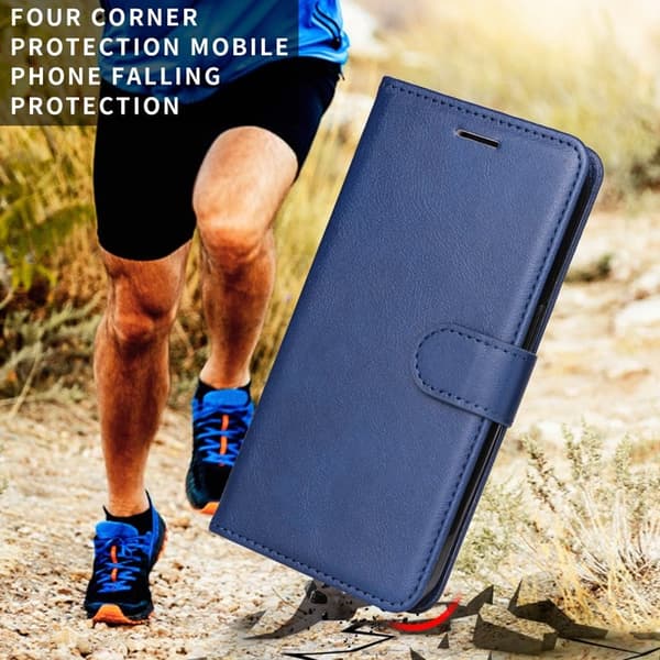 Samsung Galaxy S26 / S26 Pro Plånboksfodral Konstläder Med Rem - Blå