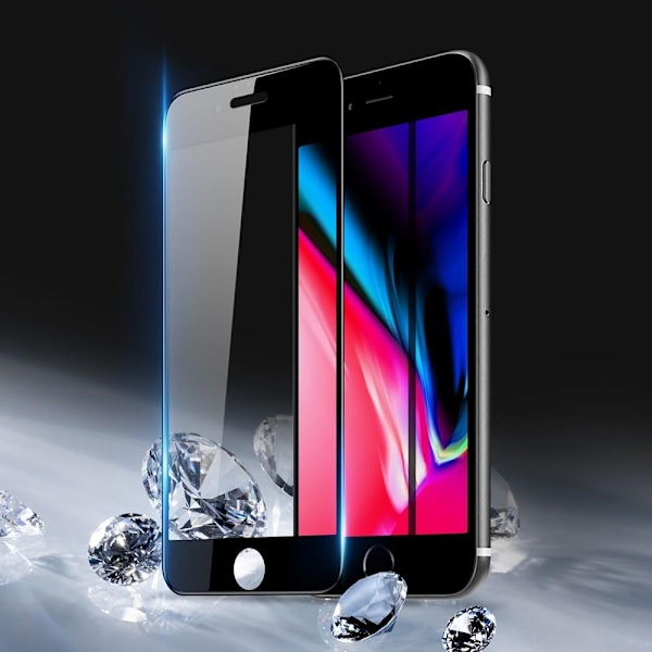 [1-PACK] Härdat Glas Skärmskydd iPhone 8 Plus / iPhone 7 Plus - Svart Svart