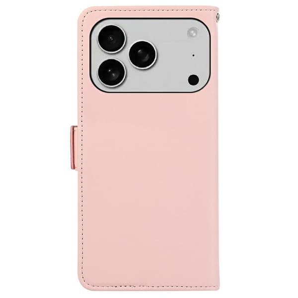 ABEEL Mobilskal till iPhone 17 Pro KonstLäder RFID-Skydd - Rosa