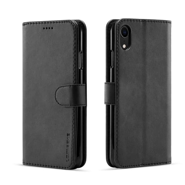 LC.IMEEKE iPhone XR Plånboksfodral i Konstläder - Svart