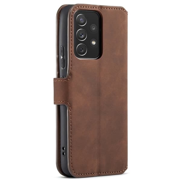 DG.MING Stand Retro KonstläderPlånboksfodral Samsung Galaxy A53 5G Brun