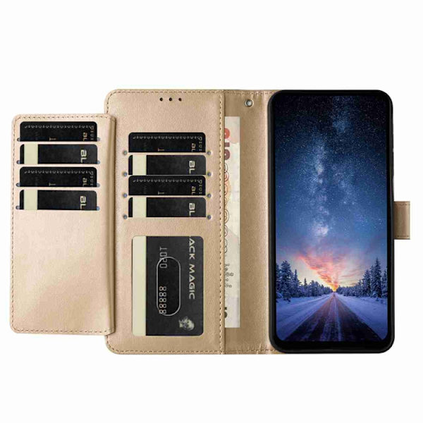 OnePlus 15 5G Plånboksfodral Folio Flip Konstläder Guld