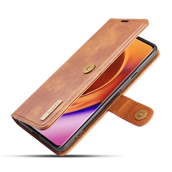 DG.MING OnePlus 8 Pro Plånboksfodral 2-i-1 Äkta läder - Brun