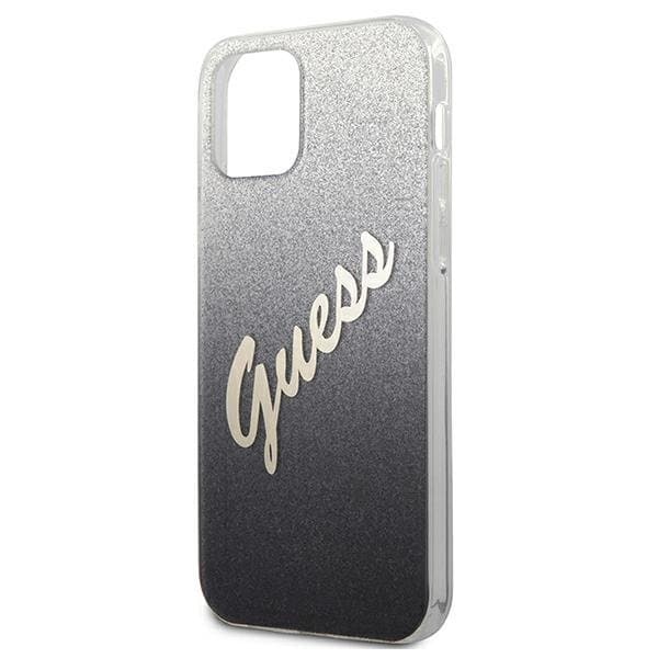 Guess Skal iPhone 12 Mini Glitter Gradient Script - Musta Black